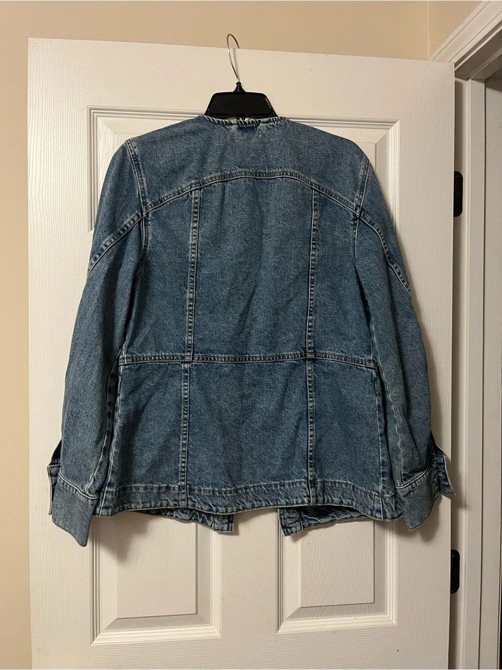 Free People/ We The Free Lula Denim Jacket In River Blues Size Medium - Picture 9 of 9